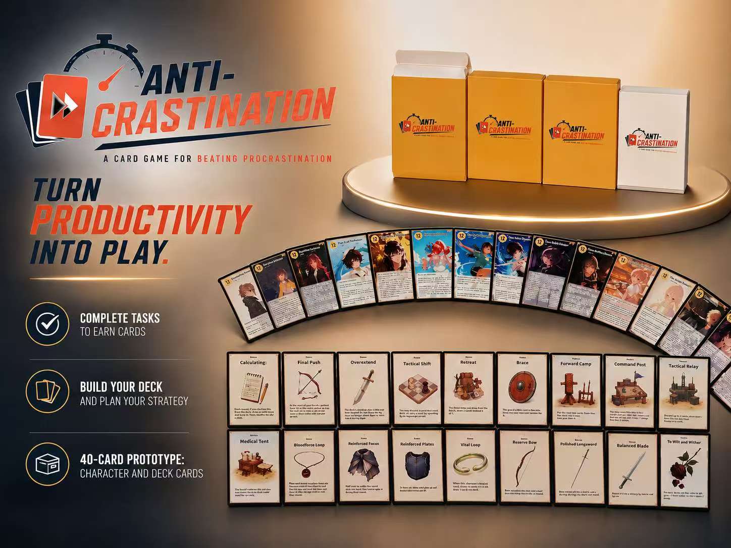 Anti-Crastination physical prototype promotional layout